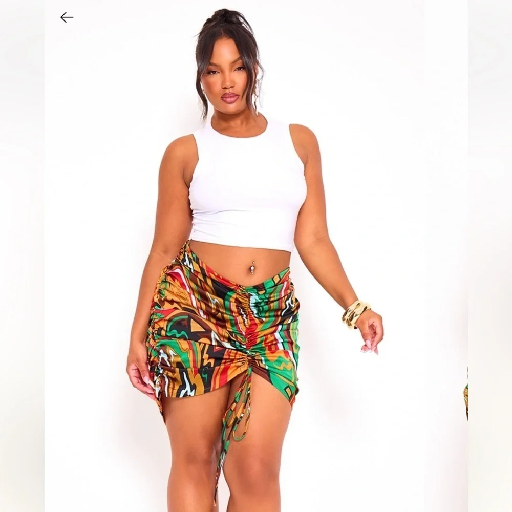 PLT Colorful Ruched Skirt - Picture 3 of 5